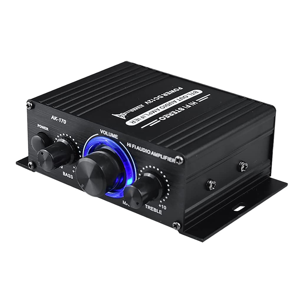 Luejnbogty 170W Wireless HiFi Stereo Audio Power Amplifier - Home & Car Use with Bluetooth Input for Speakers, Subwoofers & Sound Systems | Perfect for Home Theater, Garage & Outdoor Parties