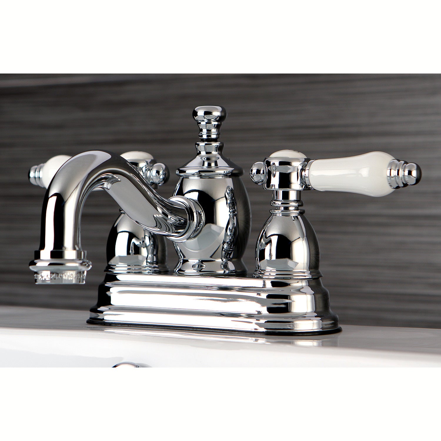 Bel Air KS7101BPL 4 Inch Centerset Bathroom Faucet - Double Handle Deck Mount 3 Hole Sink Faucet with Brass Pop Up Drain, Polished Chrome Finish - Perfect for Bathroom Vanity, Guest Bath & Powder Room Upgrades
