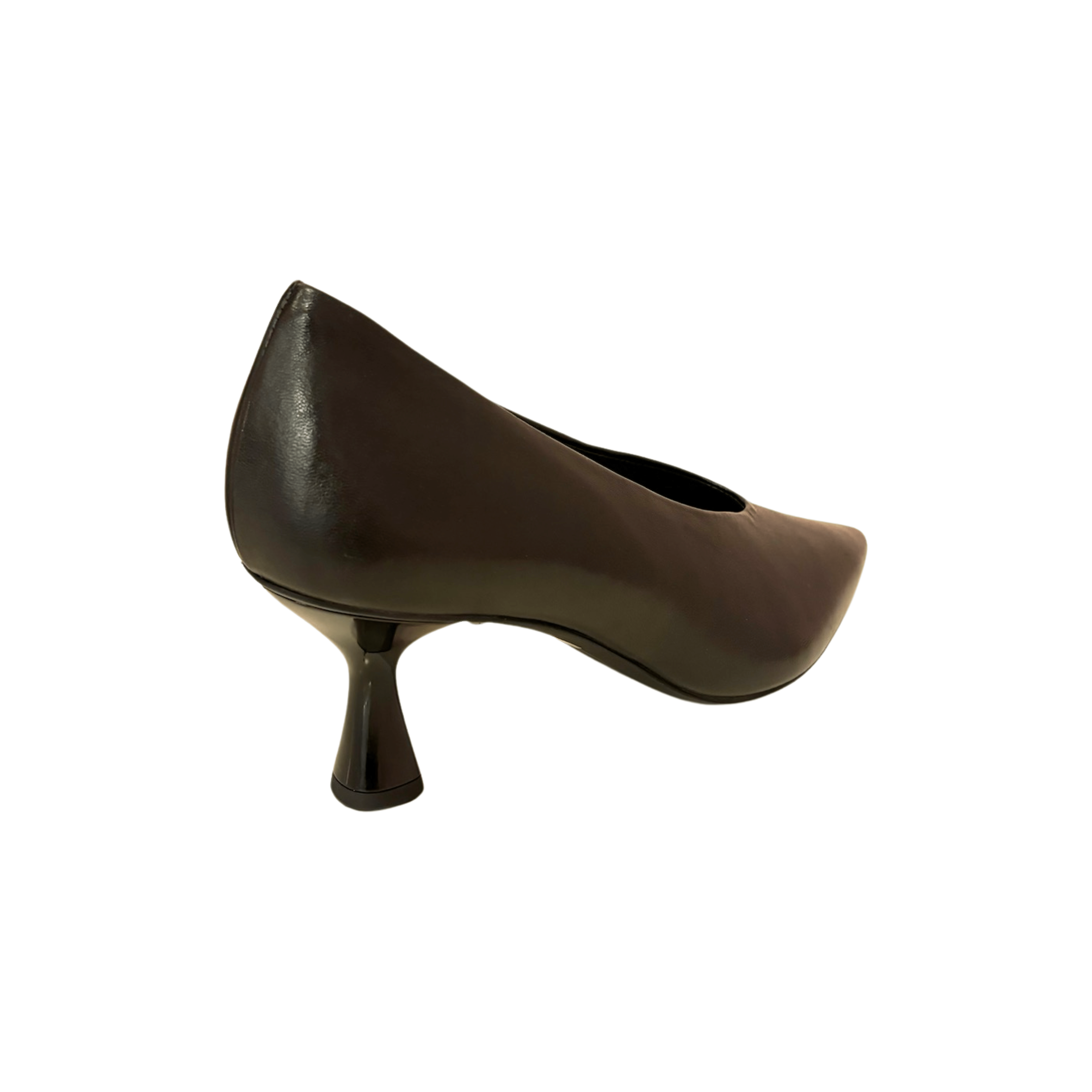 Black Leather Sculpture Pump Women's High Heels - Elegant Pointed Toe Dress Shoes for Office, Party & Special Occasions