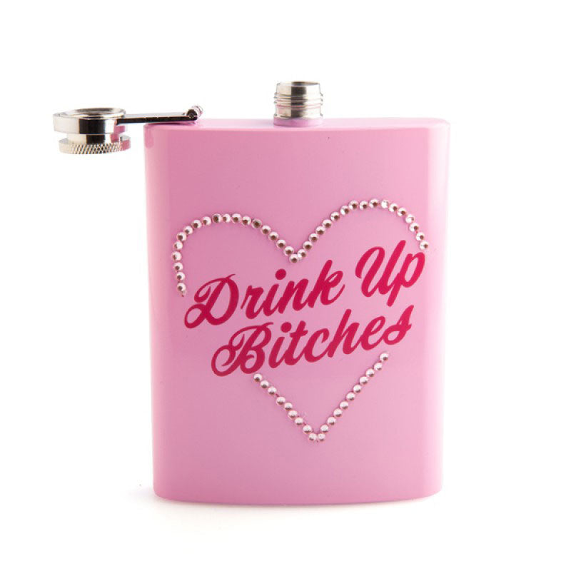 Stainless Steel Insulated Flask - 'Drink Up Bitches' Funny Wine Tumbler for Women, Bachelorette Parties & Girls Night Out