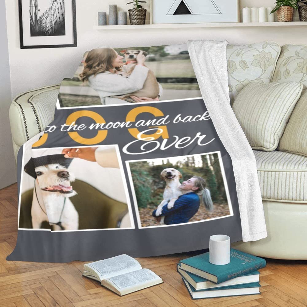 Custom Photo Blanket - Personalized Picture Blanket with Your Design for Mom, Dad, Kids, Couples & Pets - 50x60 Inch Soft Minky Fleece Throw - Perfect for Birthday Gifts, Anniversary Presents & Family Keepsakes