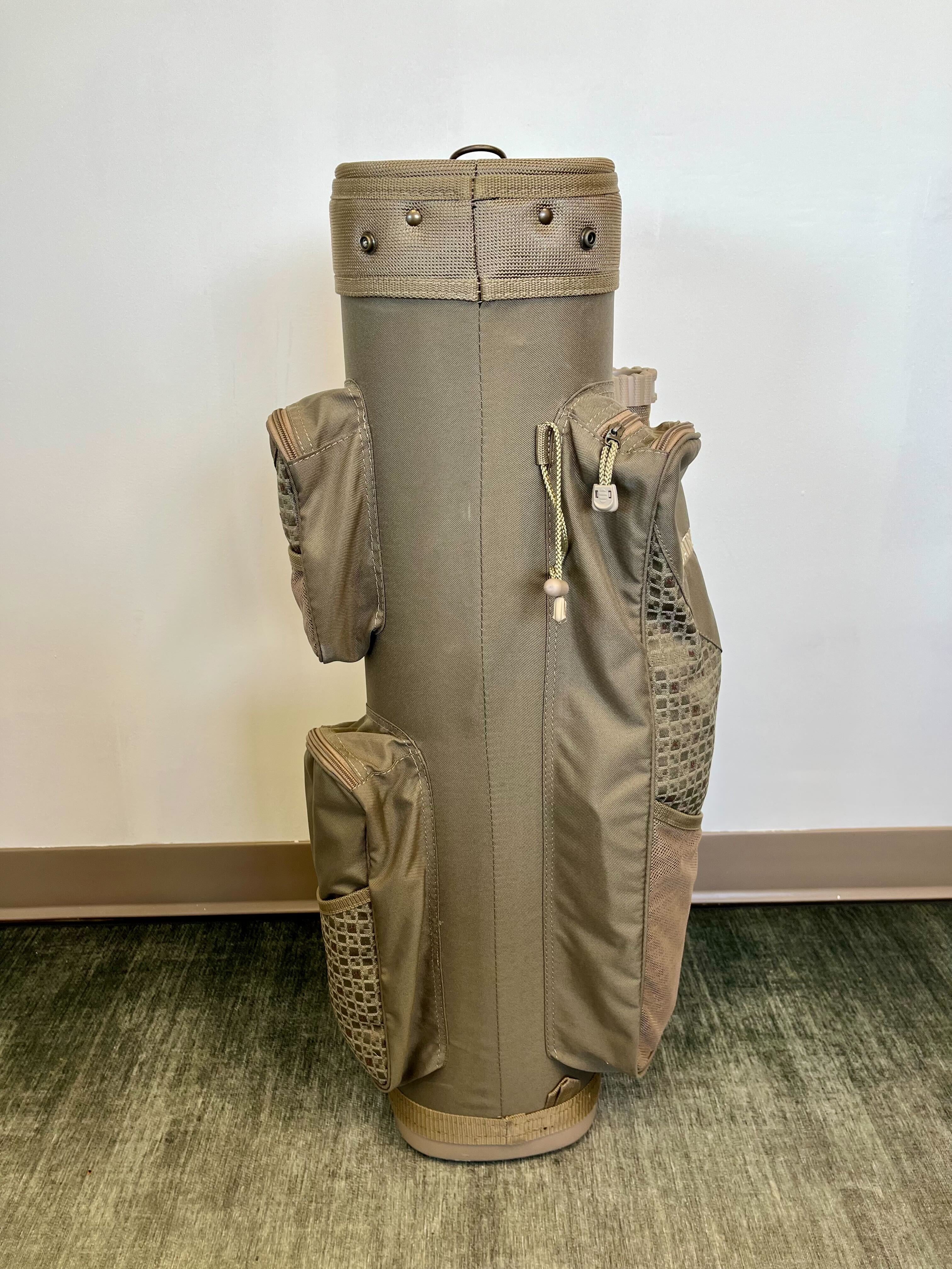 Datrek Pale Olive Golf Cart Bag with 4 Dividers & 6 Pockets - Lightweight Stand Bag with Adjustable Strap & Waterproof Rain Cover - Perfect for Golfers, Tournaments & Outdoor Sports