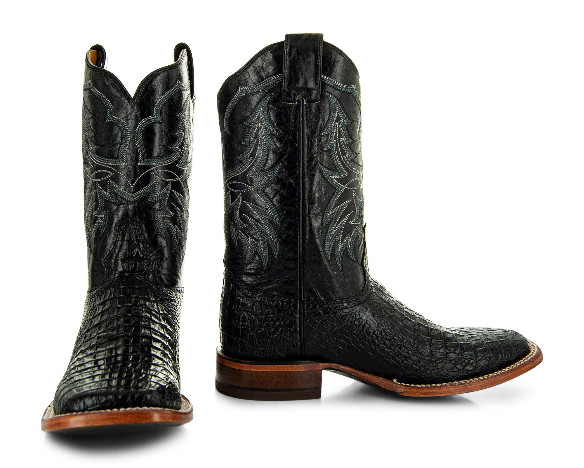 Premium Men's Caiman Belly Print Cowboy Boots H4001 - Genuine Leather Western Boots for Men - Durable & Stylish for Rodeo, Country Music Festivals & Casual Wear