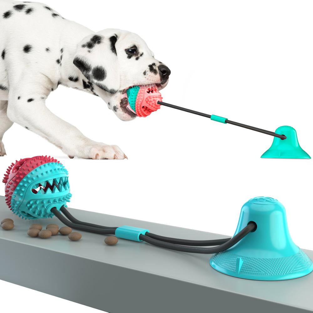 Durable Molar Bite Interactive Dog Toy with Rope & Suction Cup - Chew, Pull & Teeth Cleaning Self-Play Toy for Puppies & Adult Dogs - Perfect for Indoor Play, Dental Care & Training Sessions