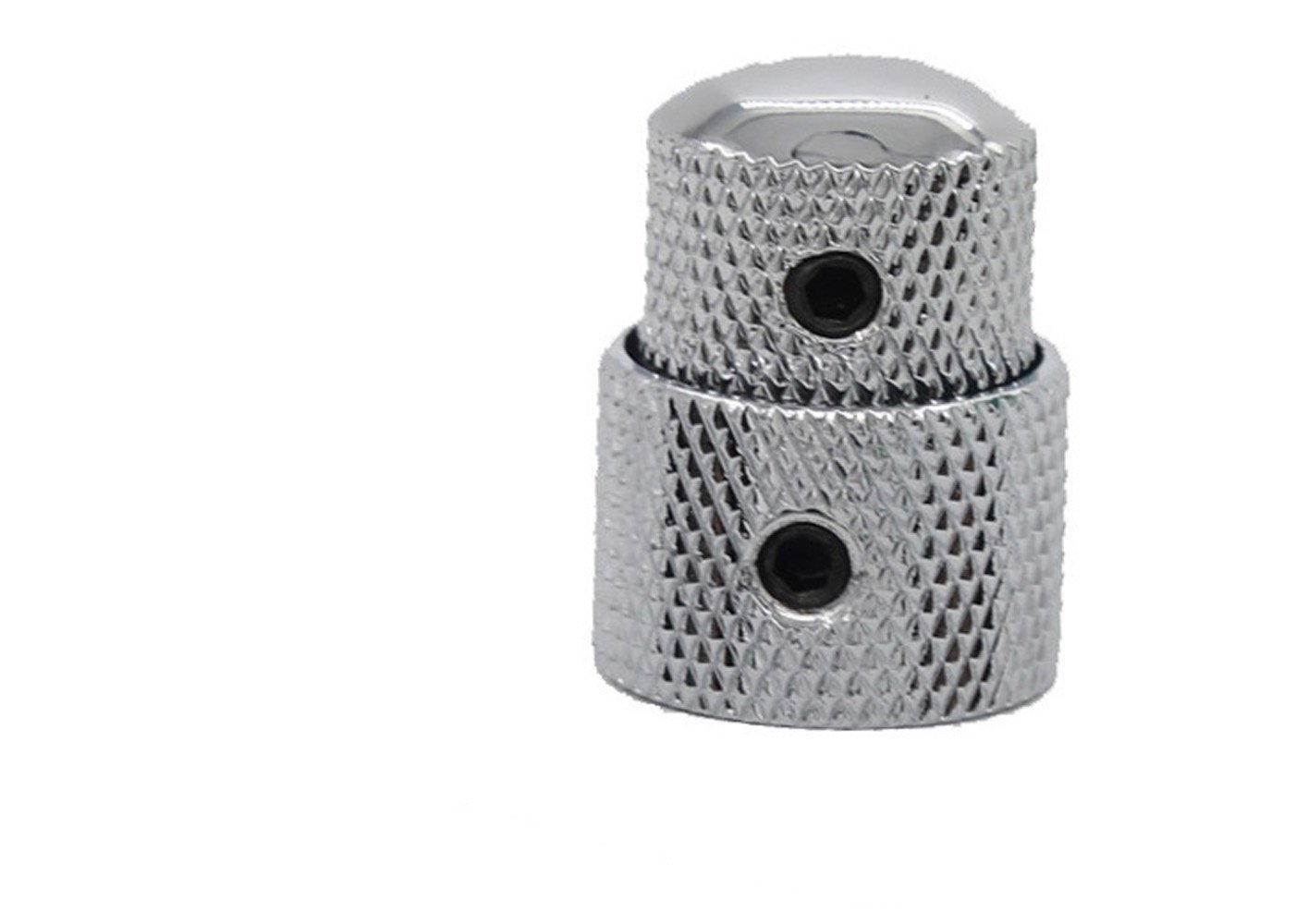 Premium Dual Concentric Stacked Control Knobs for Electric Guitar & Bass - Chrome Finish | Perfect for Volume/Tone Adjustment & Custom Guitar Upgrades