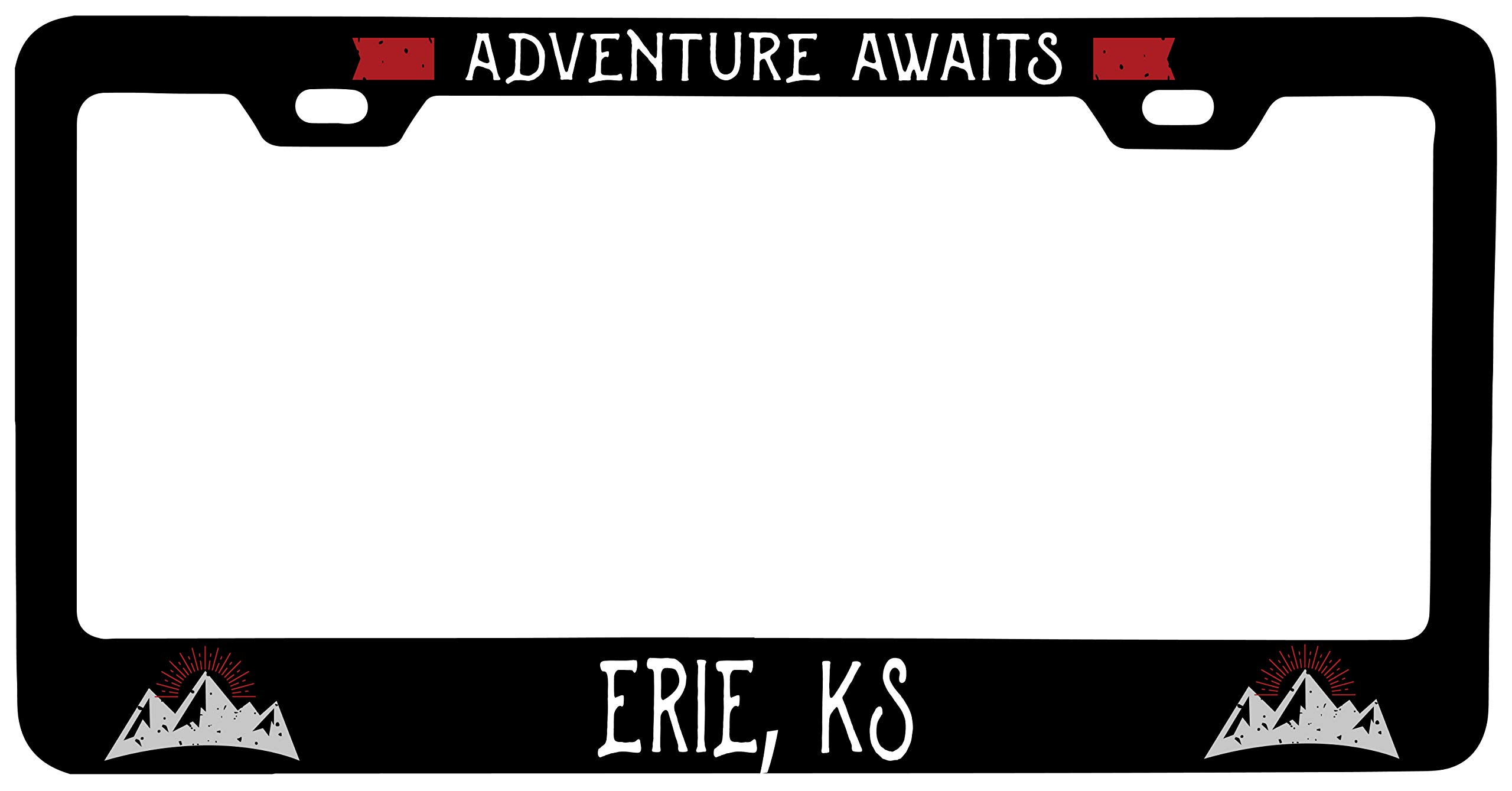 R&R Imports Erie Kansas Vanity Metal License Plate Frame - Custom Car Accessory for Personalized Vehicle Decoration & Gift Ideas