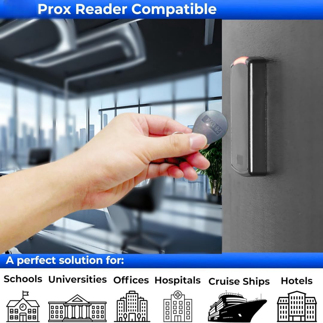 100 Pcs 26 Bit Proximity Key Fobs - Weigand Prox Keyfobs Compatible with ISOProx 1386/1326 & H10301 Format Readers - Works with Most Access Control Systems - Ideal for Office Buildings, Hotels & Secure Facilities