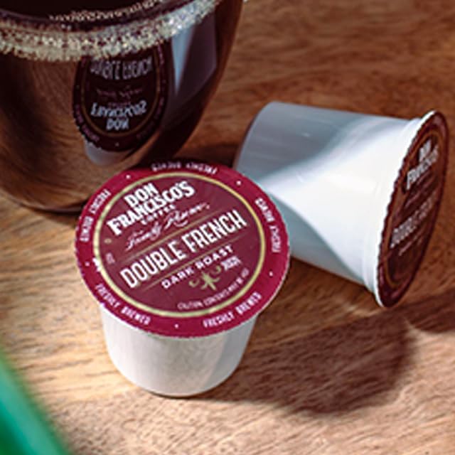 Don Francisco's Double French Dark Roast Coffee K-Cup Pods - 72 Count for Keurig Brewers | Bold & Smoky 100% Arabica Coffee | Recyclable Single-Serve Pods with Rich Aroma | Perfect for Morning Brews, Office Coffee Breaks & After-Dinner Dessert Pairings