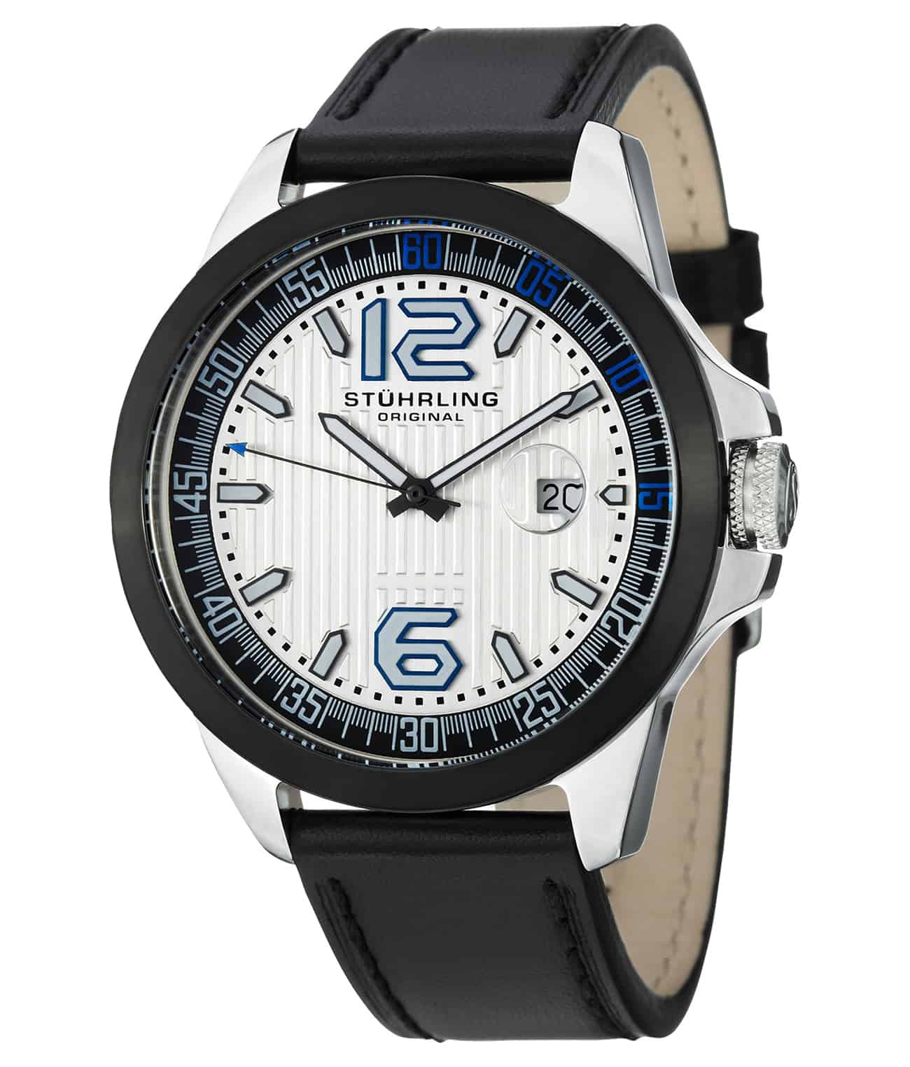 Silver Dial / Silver Case / Black Leather Strap Tang Buckle