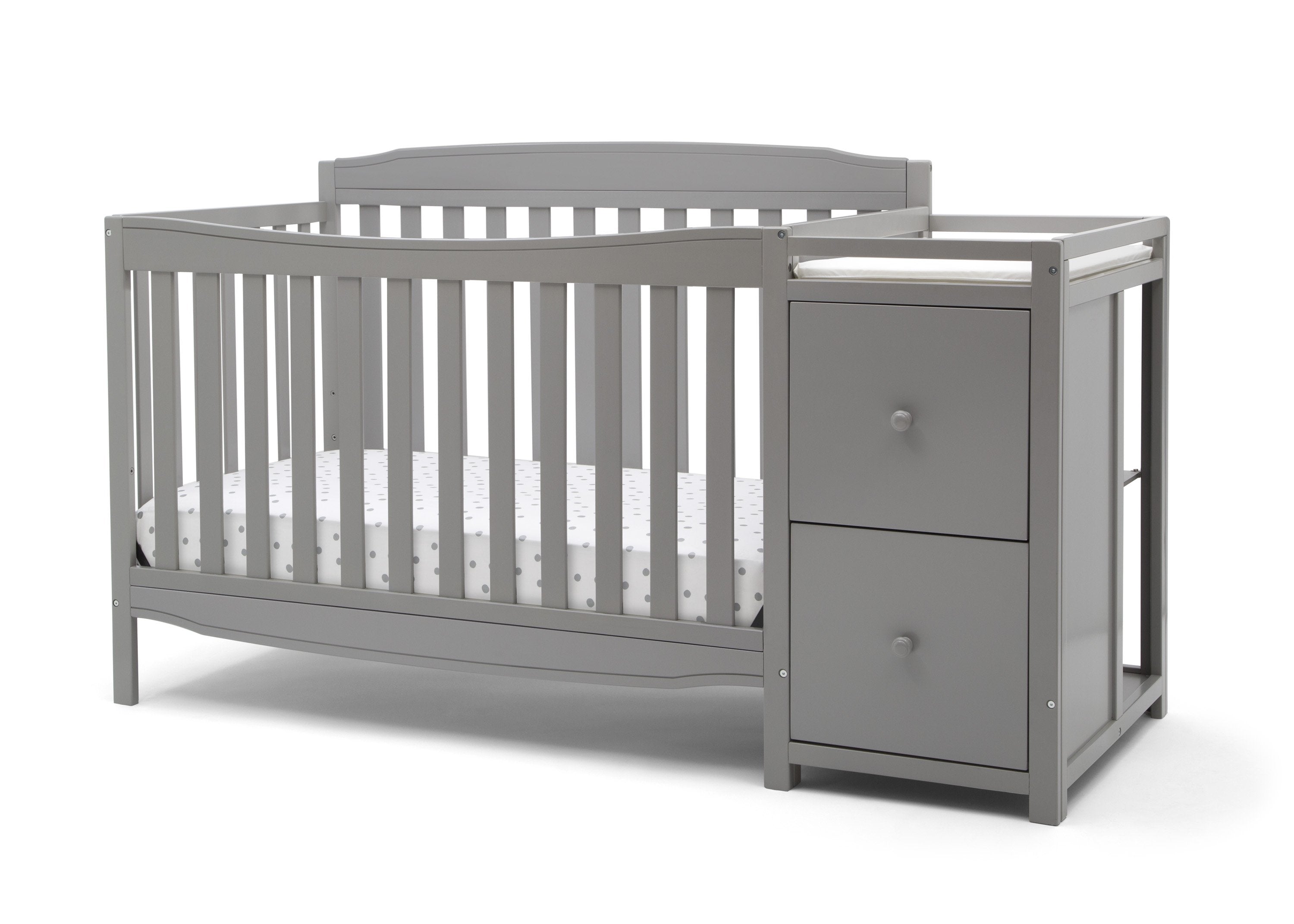 6-in-1 Convertible Mason Crib with Changer - Baby Nursery Essentials for Newborn to Toddler | Perfect for Small Spaces & Modern Nurseries