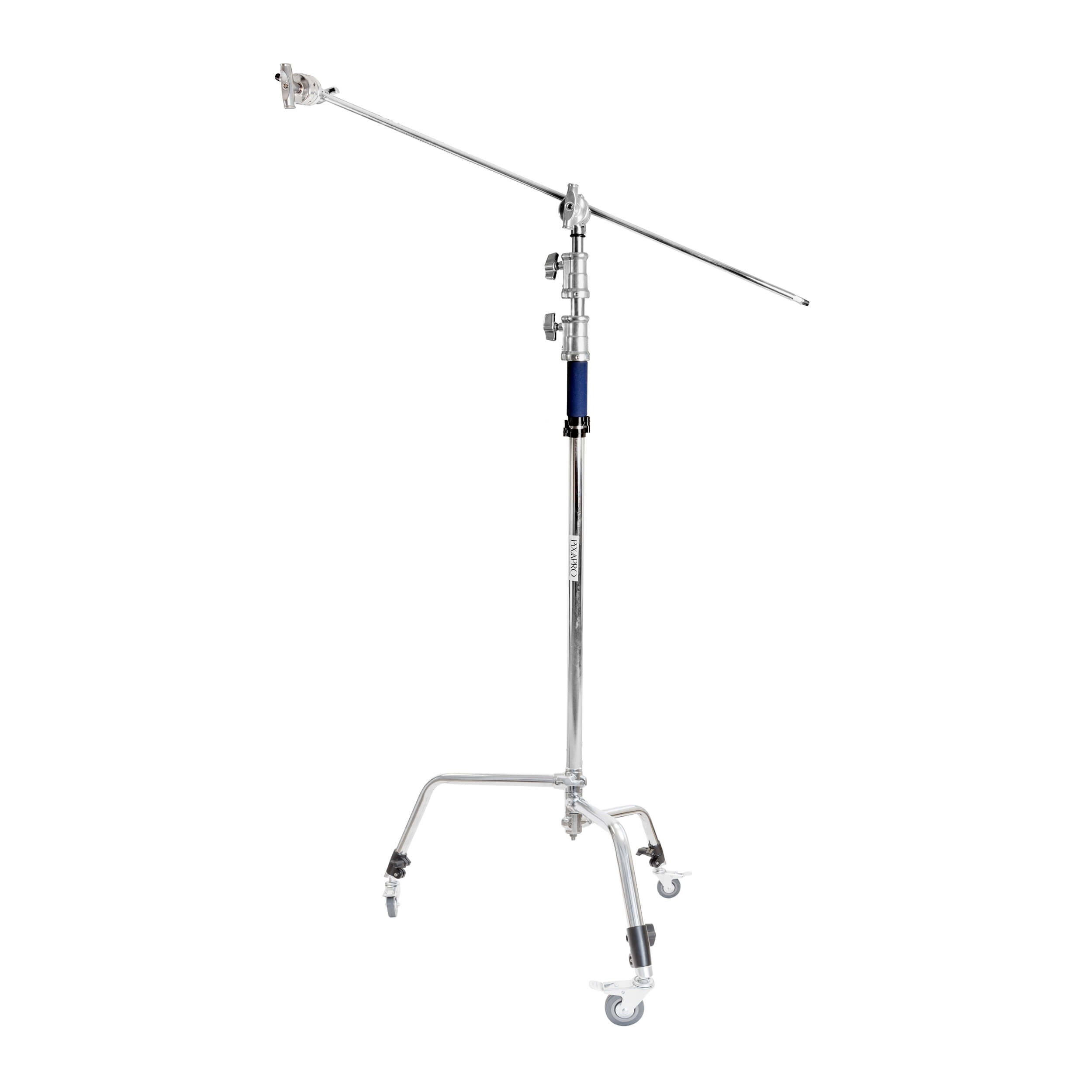 Professional 50-inch Sliding Leg C Stand with Boom & Caster Wheels - Heavy Duty Light Stand for Photography, Video Studio, and Live Streaming Equipment