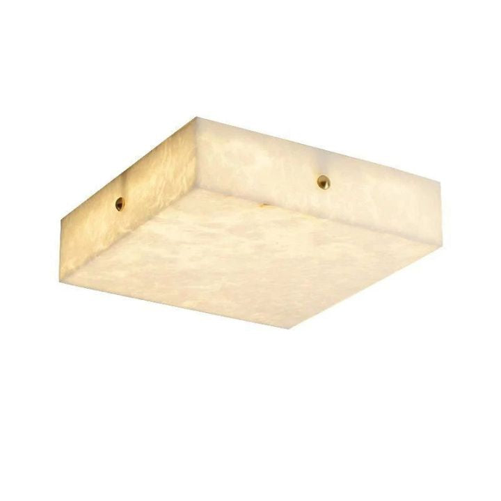 Alabaster Square Flushmount Ceiling Light - Modern Minimalist Fixture for Bedroom, Living Room & Hallway Lighting