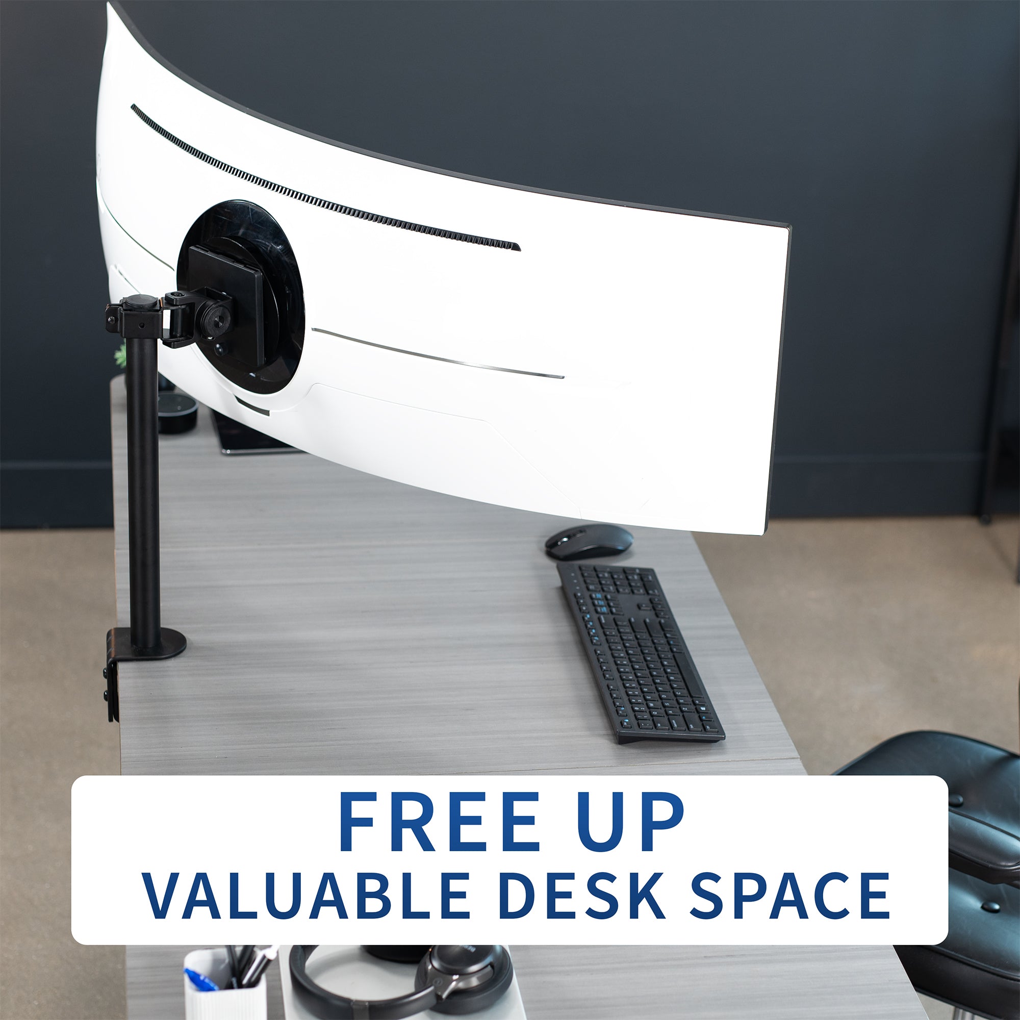 Ultrawide Monitor Pole Mount Bracket - Heavy Duty Adjustable Stand for 49-Inch Screens - Perfect for Home Office, Gaming Setup & Multi-Monitor Workstations
