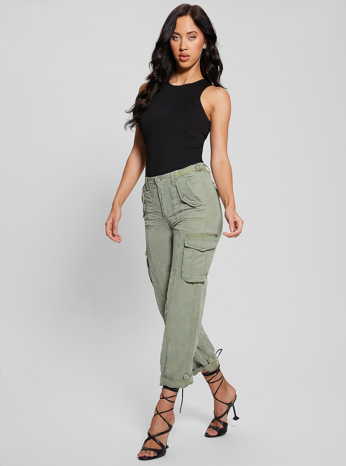Eco-Friendly Khaki Green Nessi Cargo Pants for Women - Comfortable Outdoor Hiking & Travel Pants for Adventure & Casual Wear