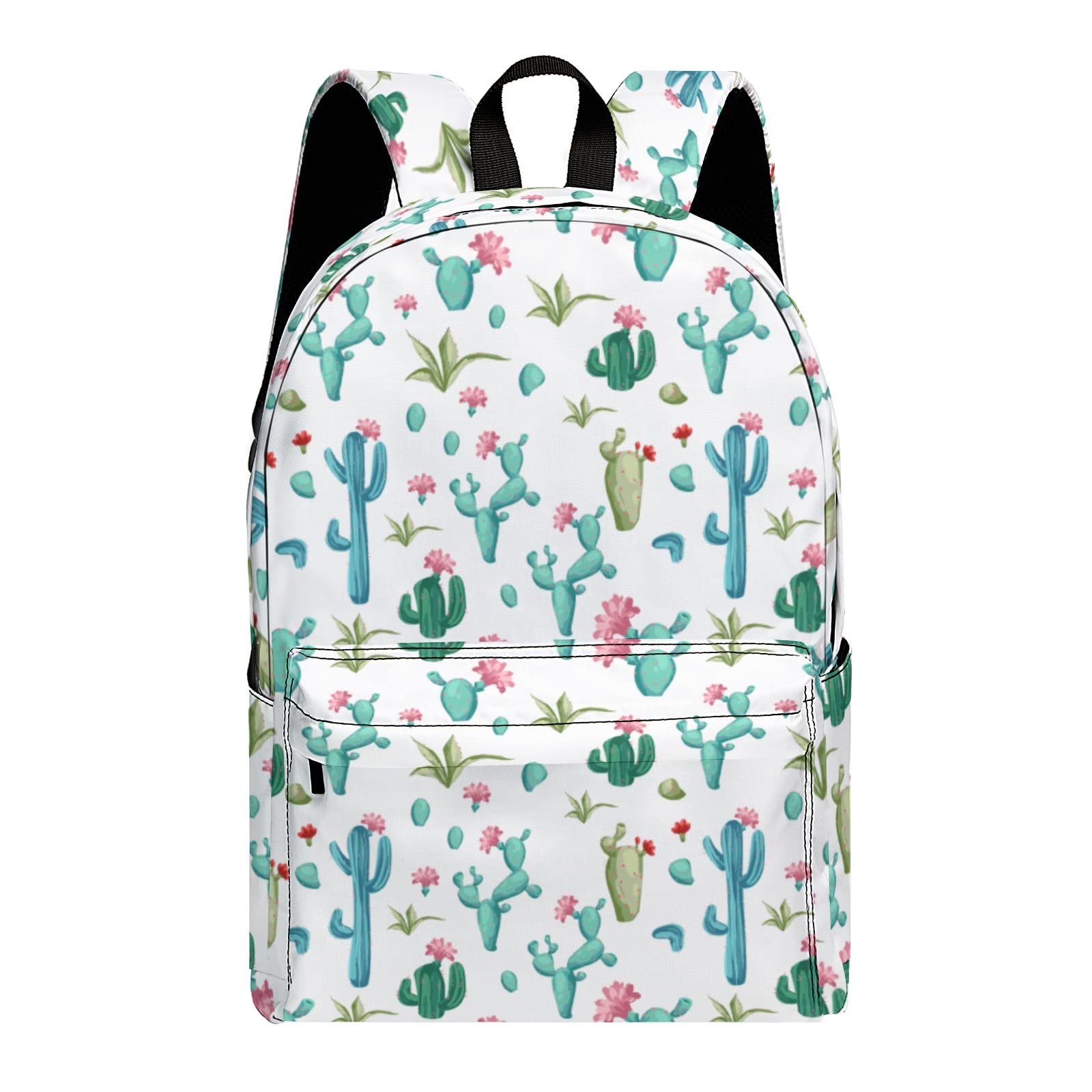 17 Inch Cactus Backpack for Women & Men - Watercolor Desert Plant Design, Durable Laptop Bookbag for College, Work, Travel & Sports | Stylish Daypack for Teens & Adults