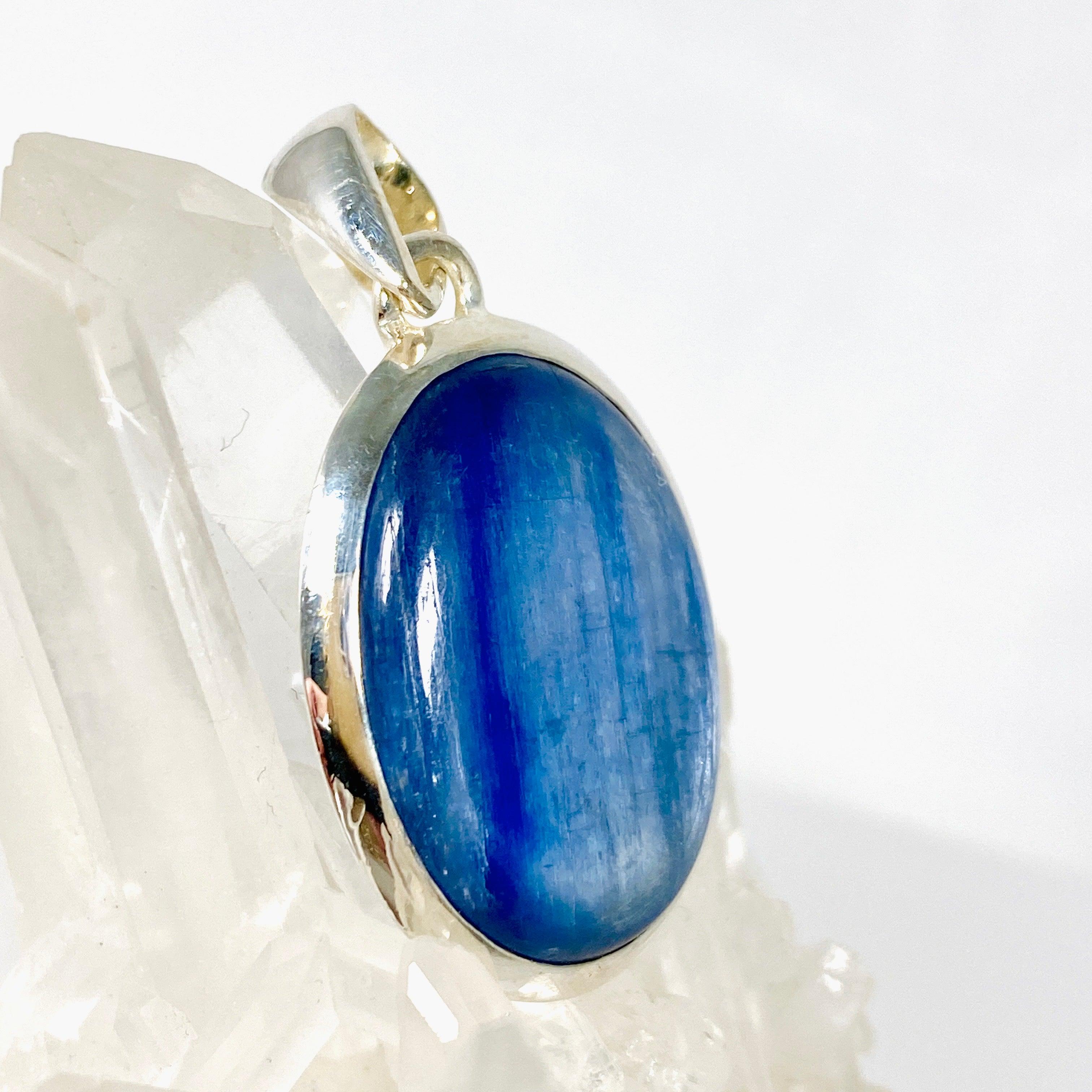 Natural Kyanite Oval Pendant Necklace KPGJ3451 | Healing Crystal Jewelry for Meditation & Energy Balancing