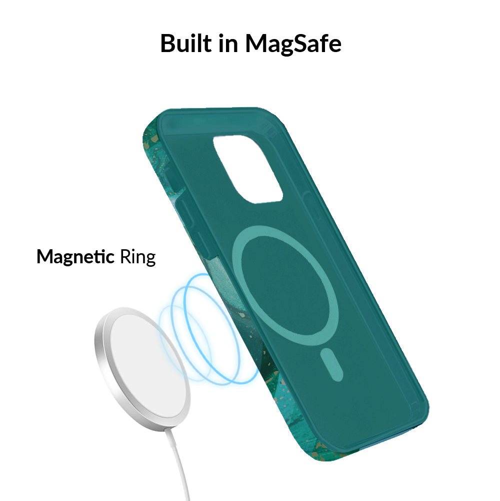 Emerald Marble iPhone Case - Elegant Protective Cover for iPhone 13/14/15 Pro Max - Perfect for Work, Travel & Everyday Use