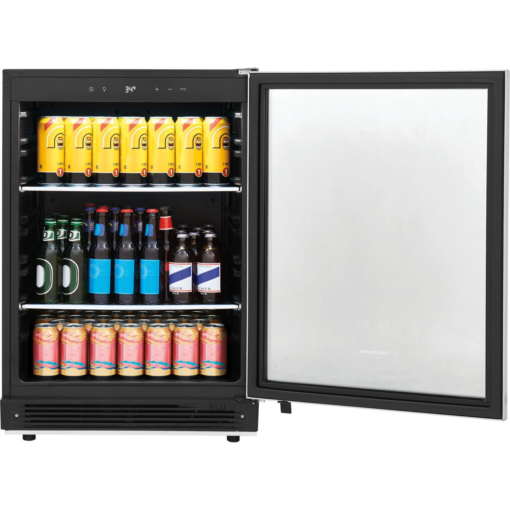 Frigidaire Gallery FGBC5334VS 24-Inch Stainless Steel Beverage Cooler - Energy Efficient Under Counter Wine & Beer Fridge for Home Bar, Kitchen, or Office