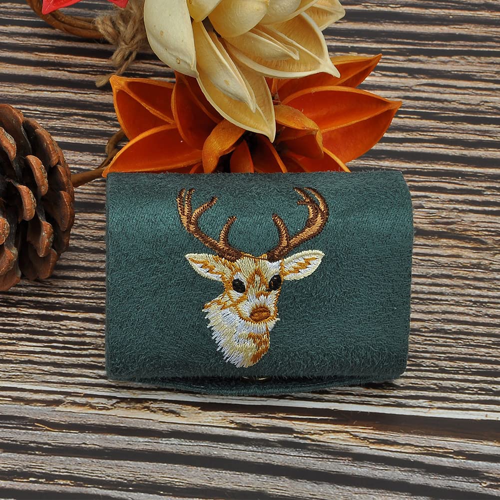 Travel Lipstick Case Holder with Mirror - Portable Lip Gloss & Lip Balm Storage Organizer for Women, Dark Green Cosmetic Bag - Perfect for Makeup On-The-Go & Travel Essentials