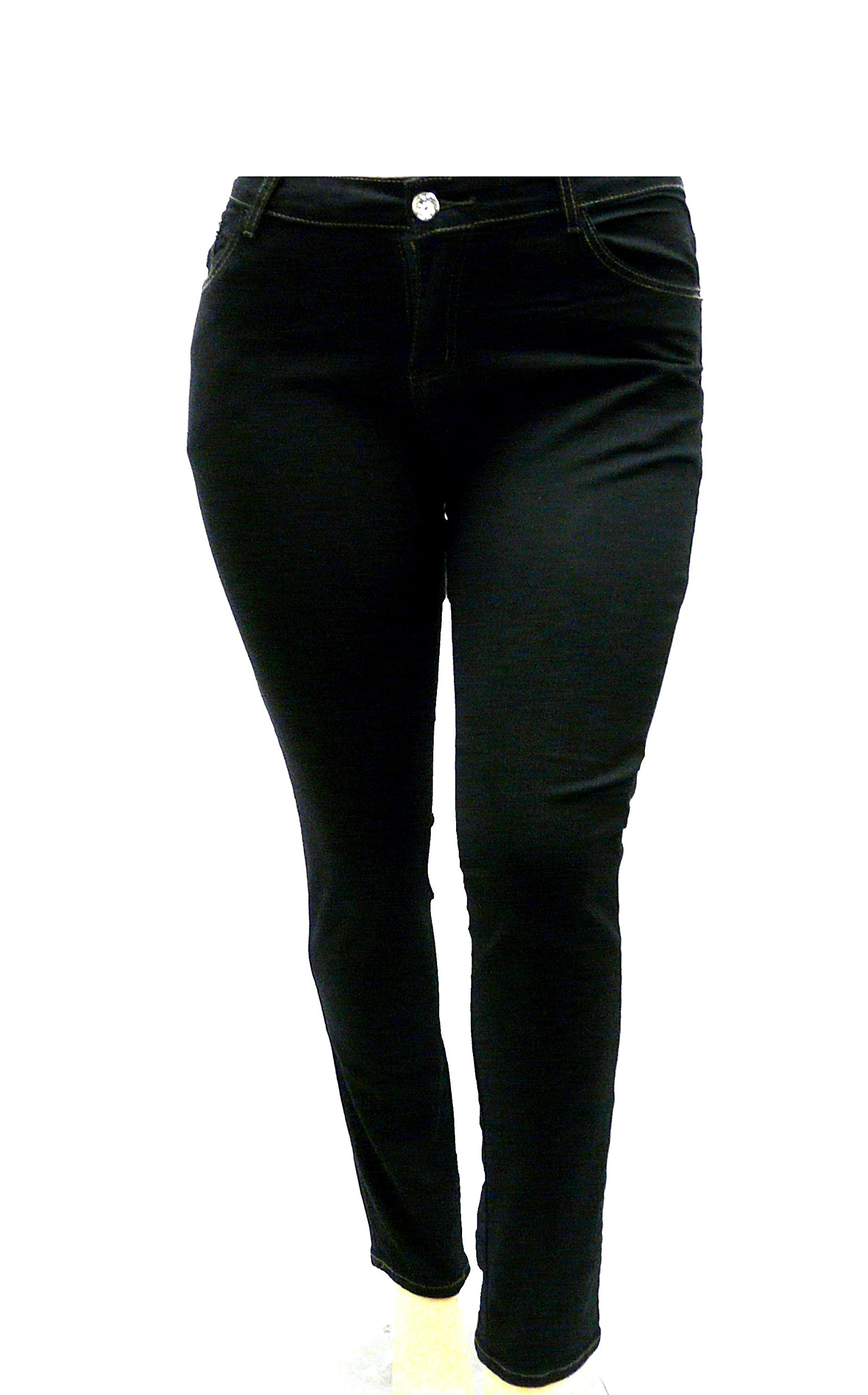 1826 Blue & Black Stretch Denim Jeans - High Waist Women's Plus Size Skinny Leg Pants | Comfortable Everyday Wear for Work & Casual Outfits