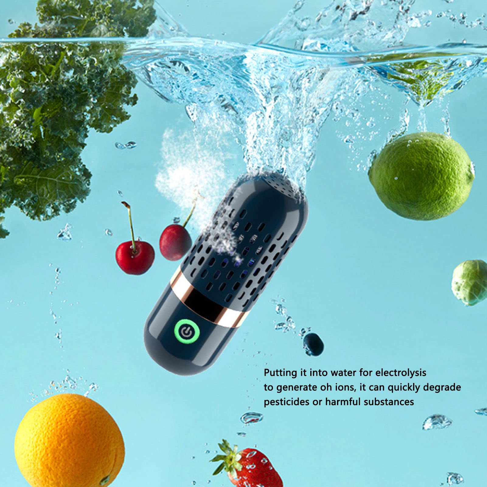 Portable USB Rechargeable Fruit and Vegetable Cleaner Machine - 4400mAh Electric Food Purifier for Washing Fruits, Vegetables, Rice & Meat | Perfect for Home Kitchen, Camping & Travel Use