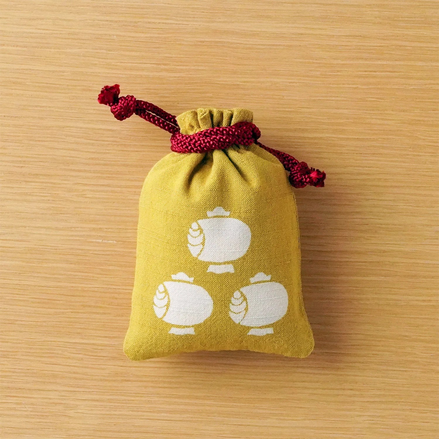 Katazome Small Talisman Bag - Japanese Traditional Luck Mallet Drawstring Pouch | Good Luck Charm for Home, Office & Travel Accessories