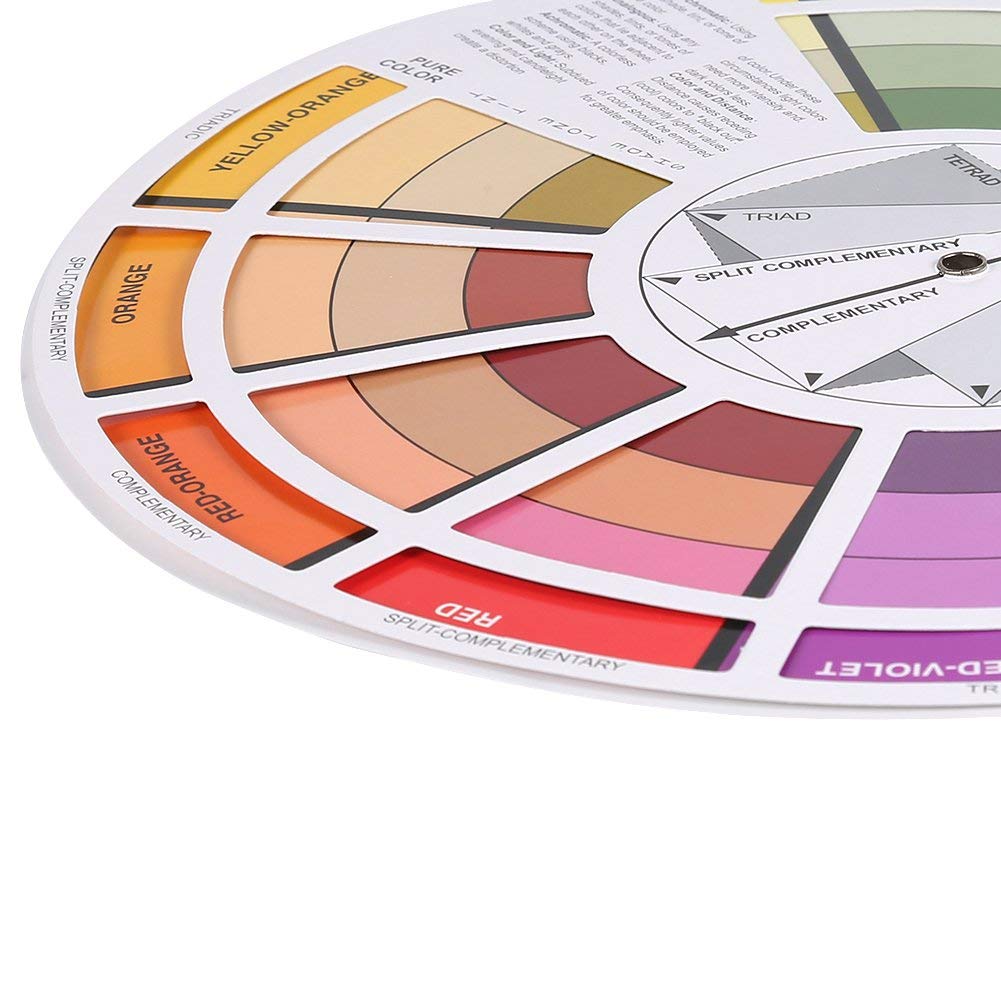 Professional Color Wheel for Tattoo Artists & Painters - Chromatic Circle Mixing Guide Chart with Paper Card - Perfect for Tattoo Design, Painting, Makeup & Art Class Supplies