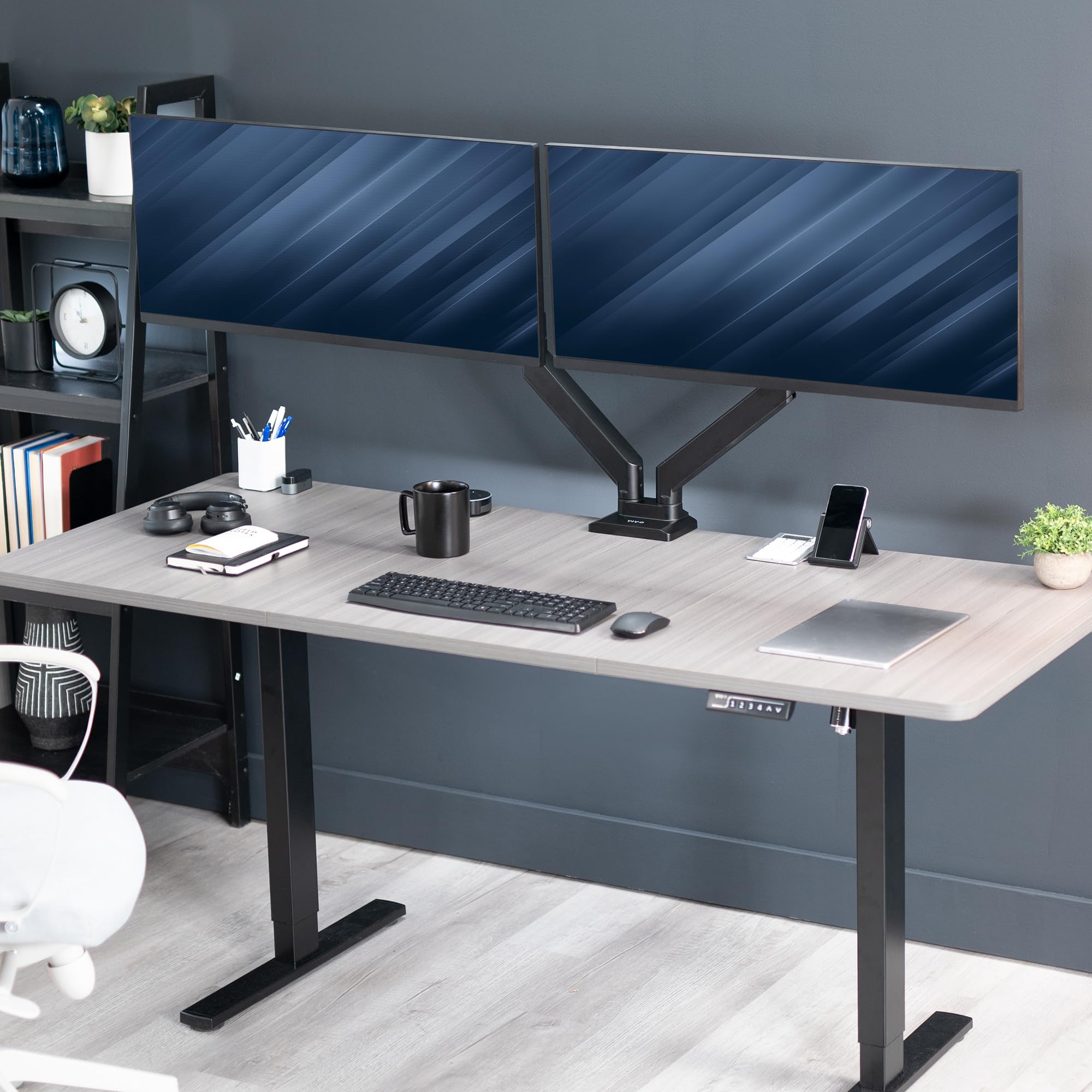 Premium Aluminum Heavy Duty Dual Monitor Stand for 2 Ultrawide Screens up to 38