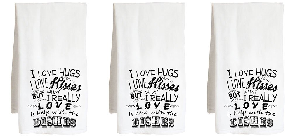 Funny Farm Flour Sack Kitchen Tea Towel Set - 3 Pack Dish Towels for Washing Dishes & Kitchen Decor - Perfect for Farmhouse, Country Style Kitchens
