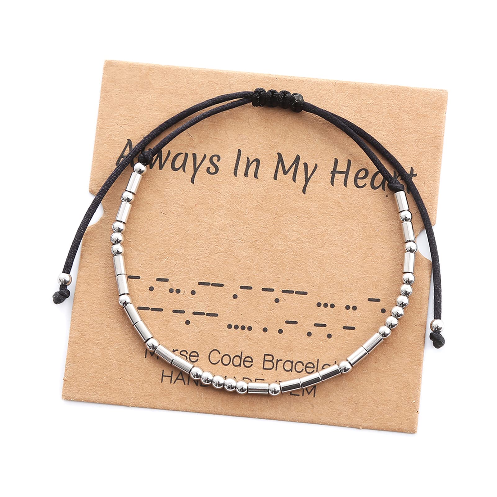 Morse Code Bracelet for Women & Men - Handmade Wrap Bracelet with Inspirational Morse Code Beads & Cord, Secret Message Jewelry Gift for Her, Daughter, Sister & Best Friend - Perfect for Anniversaries, Birthdays & Everyday Wear