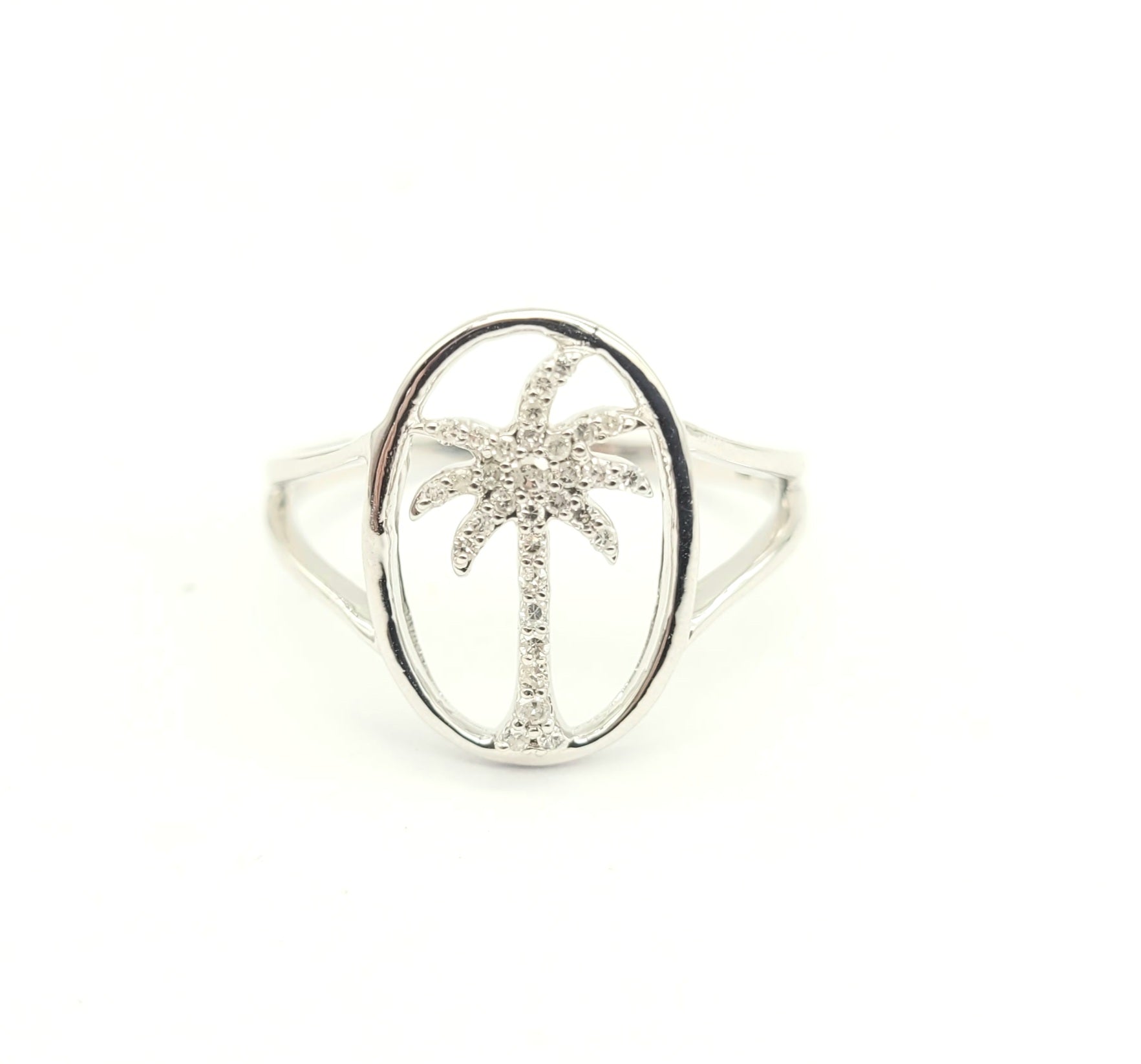Elegant Diamond Palm Tree Ring for Women - 14K Gold Plated Tropical Leaf Jewelry - Perfect for Beach Vacations, Summer Parties & Boho Fashion