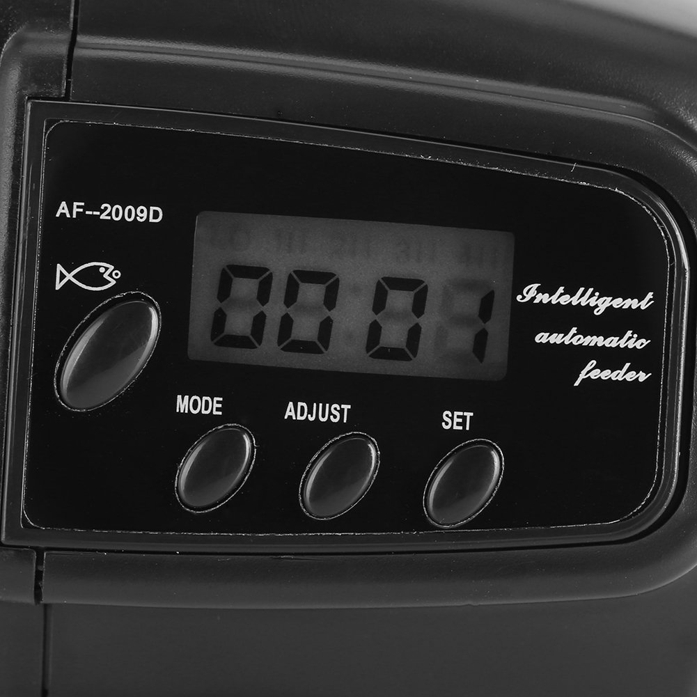 Automatic Fish Feeder with Digital LCD Display - Programmable Electronic Aquarium Food Dispenser Timer for Freshwater & Saltwater Tanks - Perfect for Vacation, Office, or Home Aquarium Care