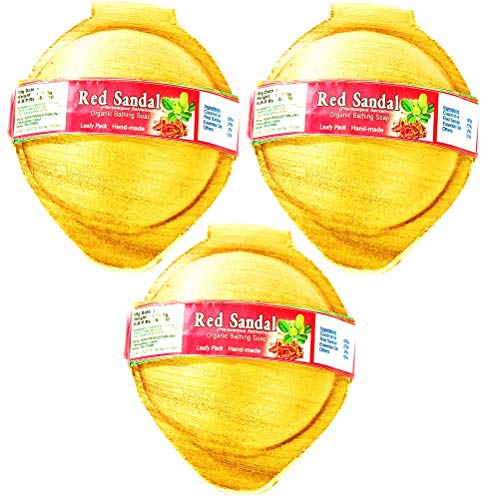 Kerala Ayurvedic Red Sandalwood Herbal Body Soap - 3 Pack (100g Each) | Natural Skin Cleansing & Moisturizing | Perfect for Dry Skin & Daily Ayurvedic Care
