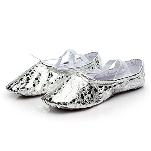 MSMAX Kids Ballet Shoes - Genuine Leather Ballet Flats for Toddler, Little & Big Kids - Perfect for Dance Practice, Yoga, Performances & Parties