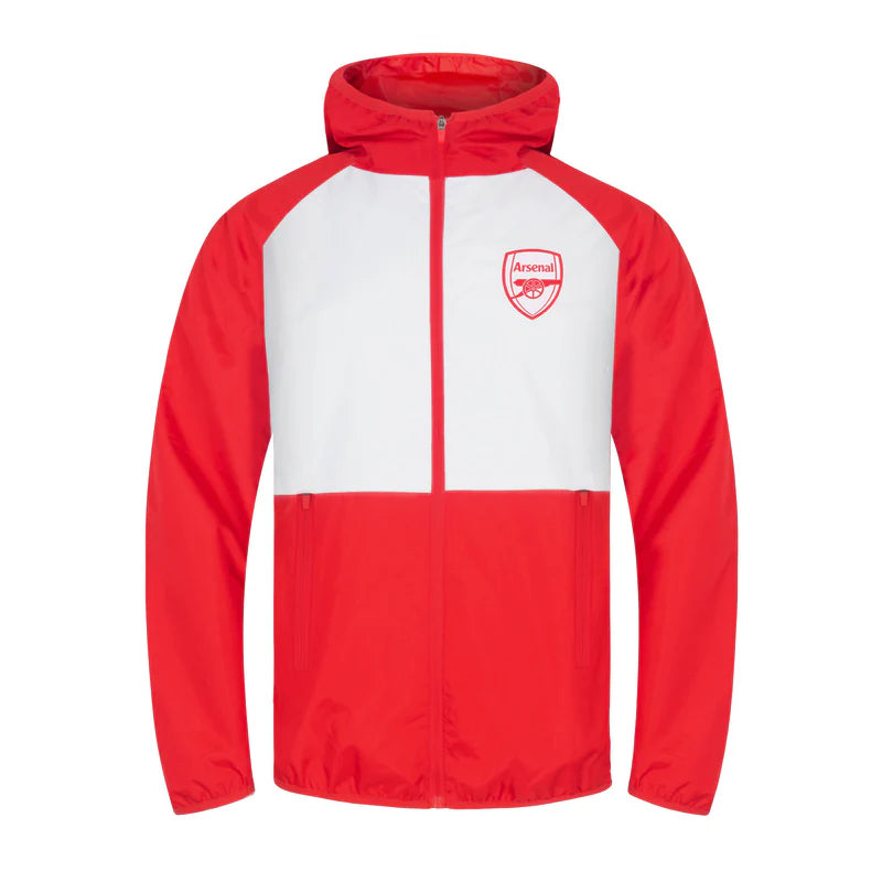 Arsenal FC Men's Waterproof Shower Jacket - Lightweight Windbreaker for Soccer Fans - Perfect for Rainy Days & Outdoor Activities