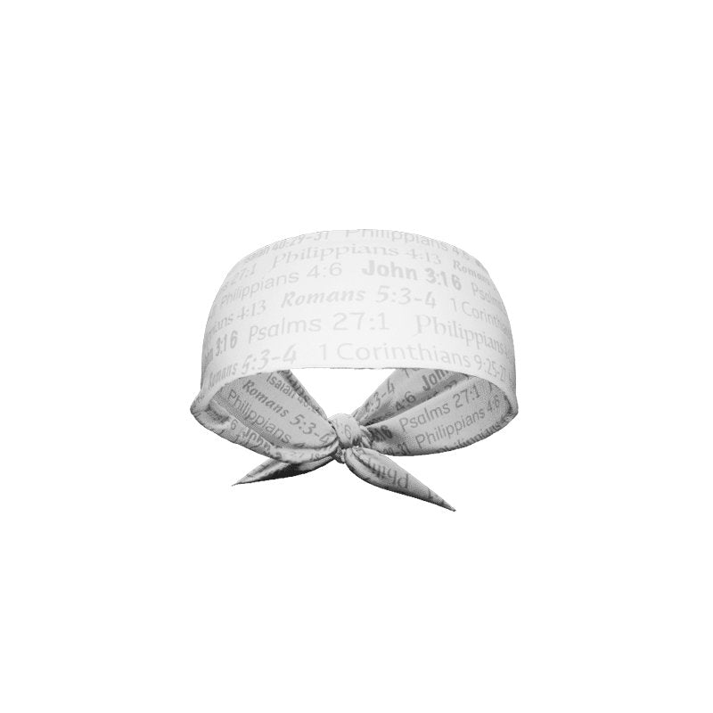White Bible Verse Tie Headband - Inspirational Christian Hair Accessory for Women & Girls - Perfect for Church, Weddings & Daily Wear