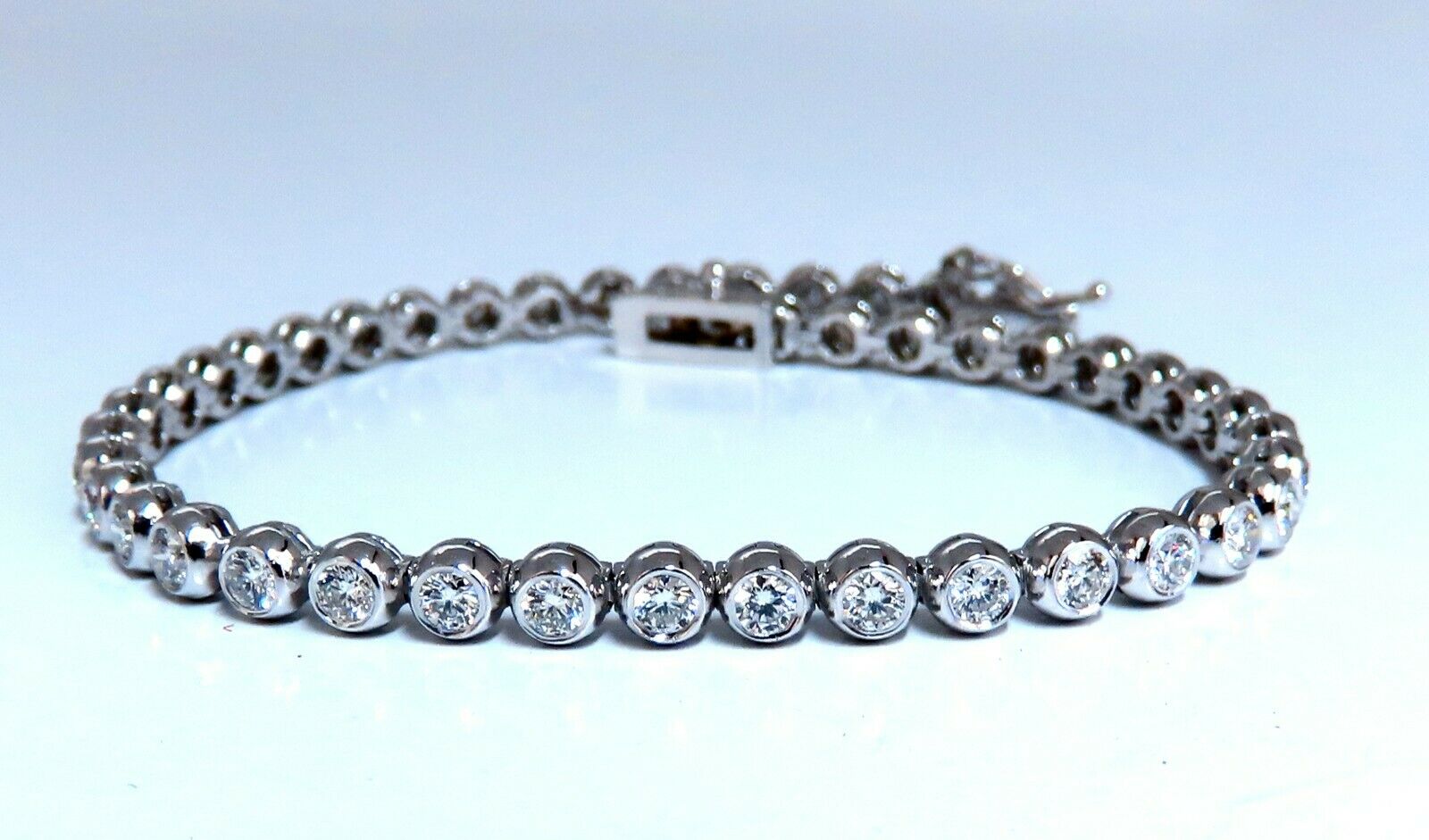2.40ct Natural Diamond Tennis Bracelet in 14K Gold with Classic Bezel Setting - Elegant Jewelry Gift for Women, Perfect for Weddings, Anniversaries & Special Occasions