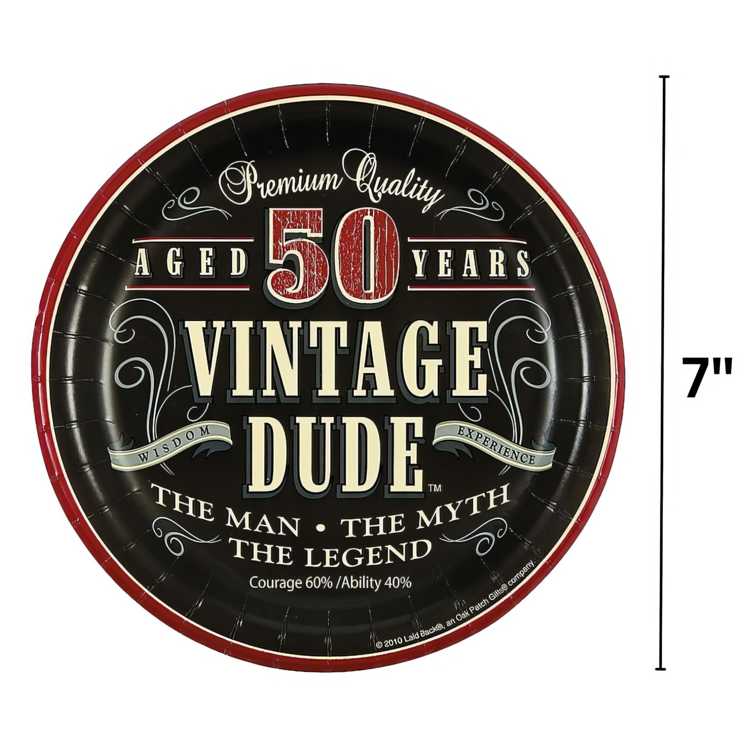 Vintage Dude 50th Birthday Party Paper Dessert Plates - 8pc Retro Themed Party Supplies for Milestone Celebrations - Perfect for Birthday Cakes, Cupcakes and Dessert Tables at 50th Anniversary Parties