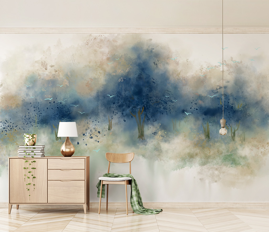 Pastel Tree Wallpaper Murals - Beautiful Nature-Inspired Wall Decor for Living Room, Bedroom & Nursery | Peel & Stick Easy Installation