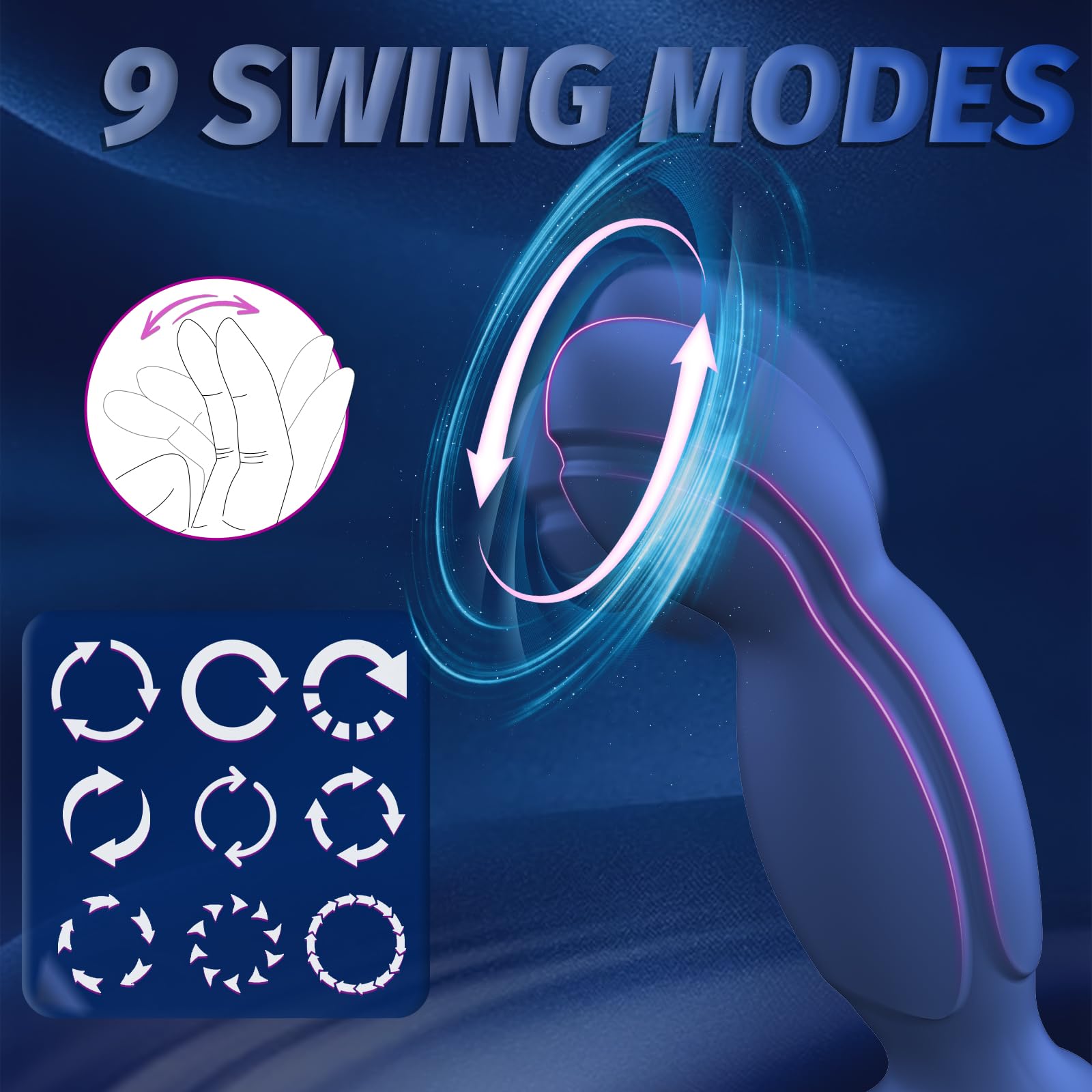 Premium Prostate Massager with APP Remote Control - 9 Vibration & Swing Modes, Anal Dildo Vibrator with Penis Ring - Male P-Spot Stimulator for Enhanced Pleasure | Perfect for Solo Play, Couples & Prostate Health Therapy