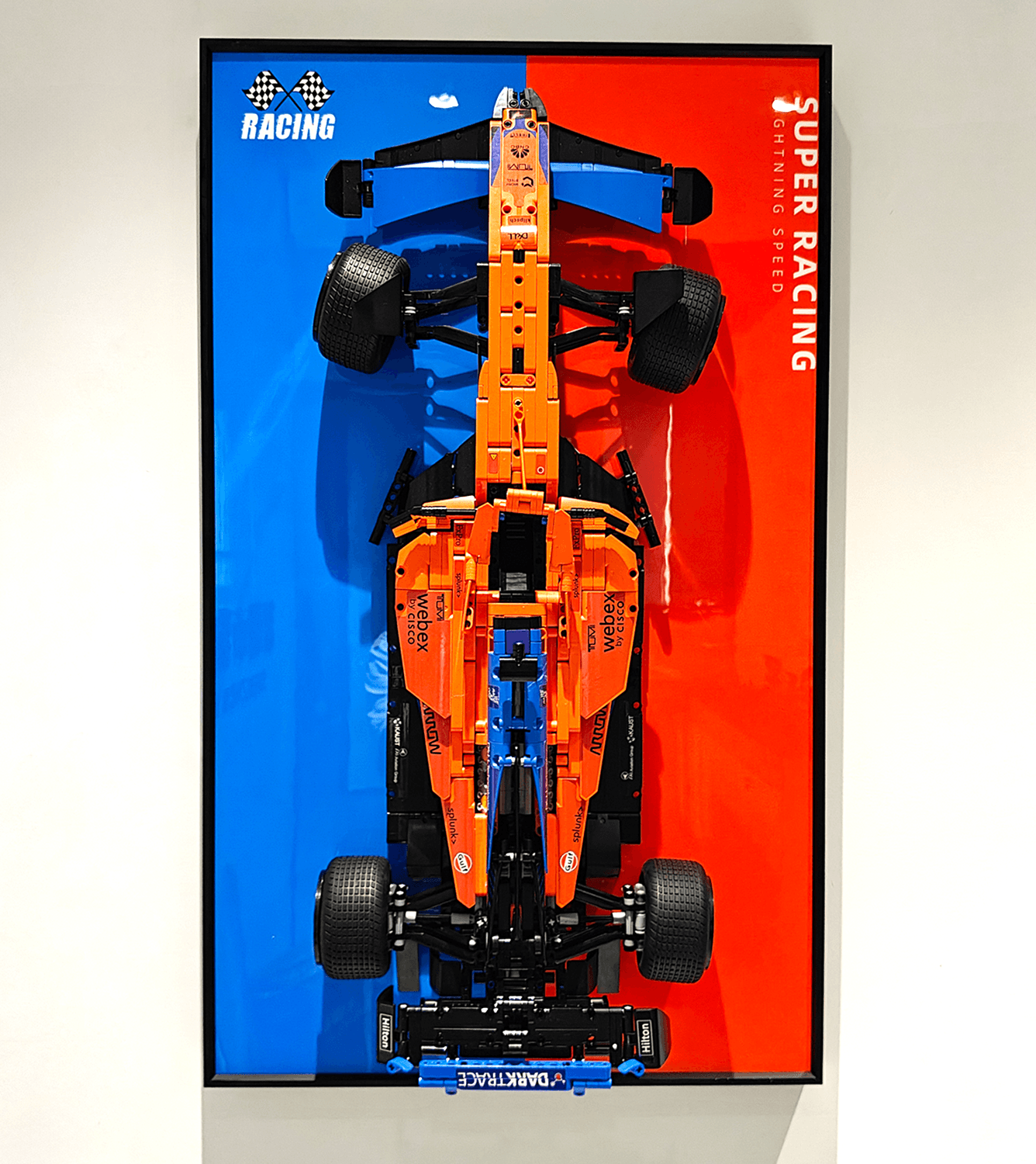 LEGO 42141 Technic McLaren Formula 1 Race Car Display Frame - Wall Mounted Showcase for Model Car Collection | Perfect for Home Office, Game Room & Man Cave Decor