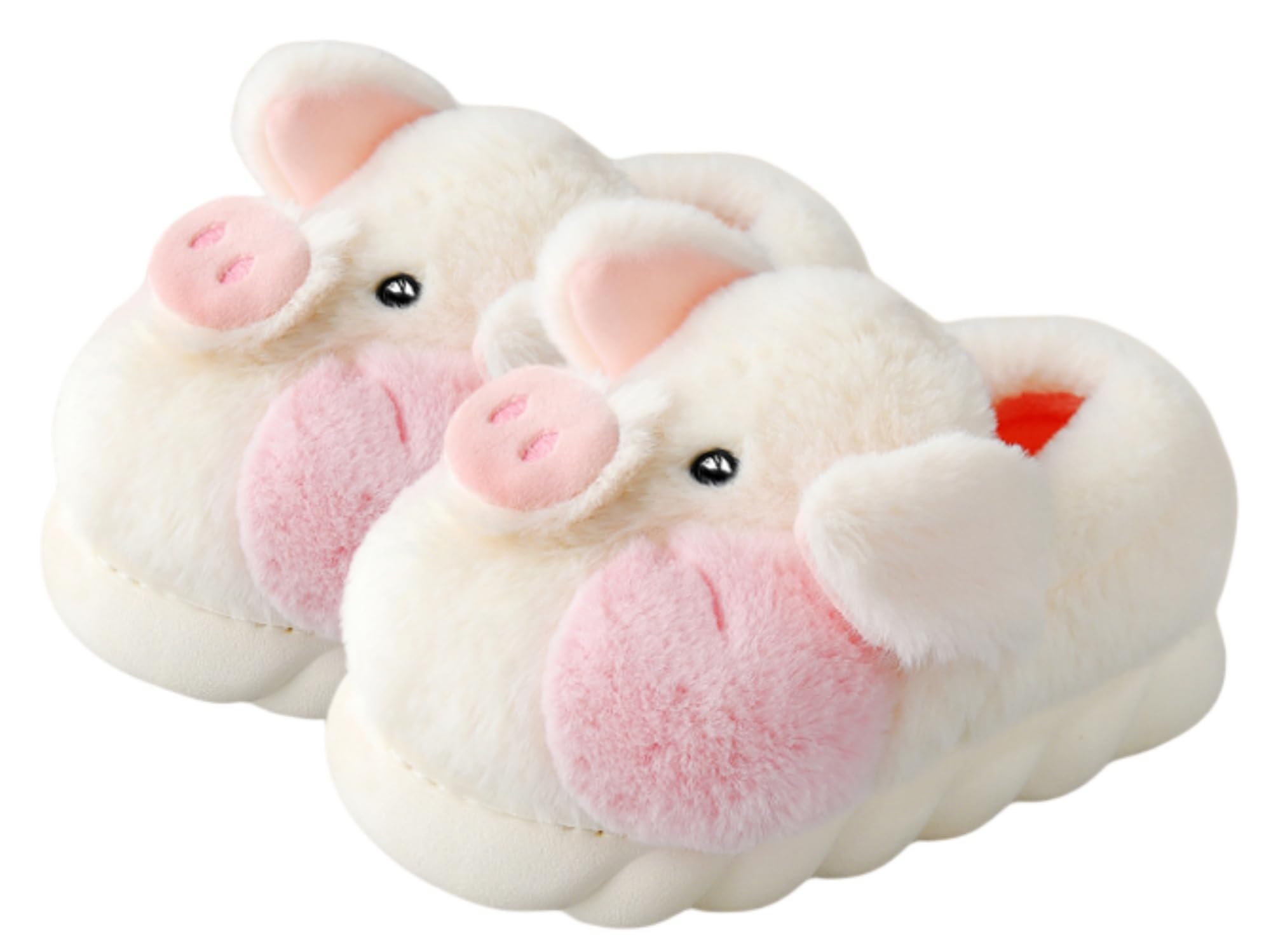 LANFIRE Women's Plush Pig Slippers - Cozy Animal House Shoes for Women, Soft Cotton Indoor Slippers for Home, Lounge & Comfort Wear