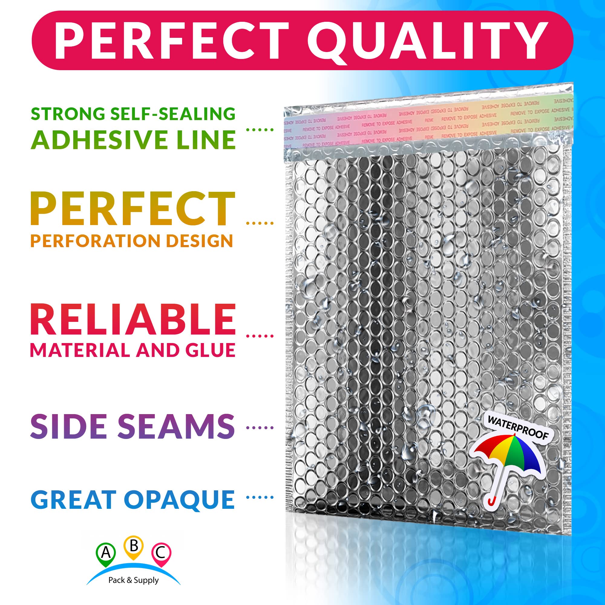 ABC Metallic Bubble Mailers 6.5