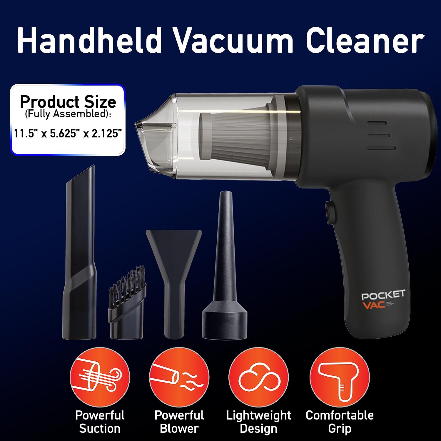 **Wireless Handheld Vacuum Cleaner - Compact & Lightweight for Home, Kitchen, Car, Upholstery, Pet Hair & Dust - Perfect for Quick Cleanups & Tight Spaces**