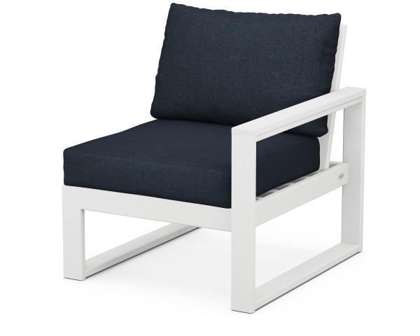 Polywood EDGE Modular Right Arm Chair - Durable Outdoor Furniture for Patio, Deck & Garden - Weather-Resistant & Eco-Friendly Recycled Plastic