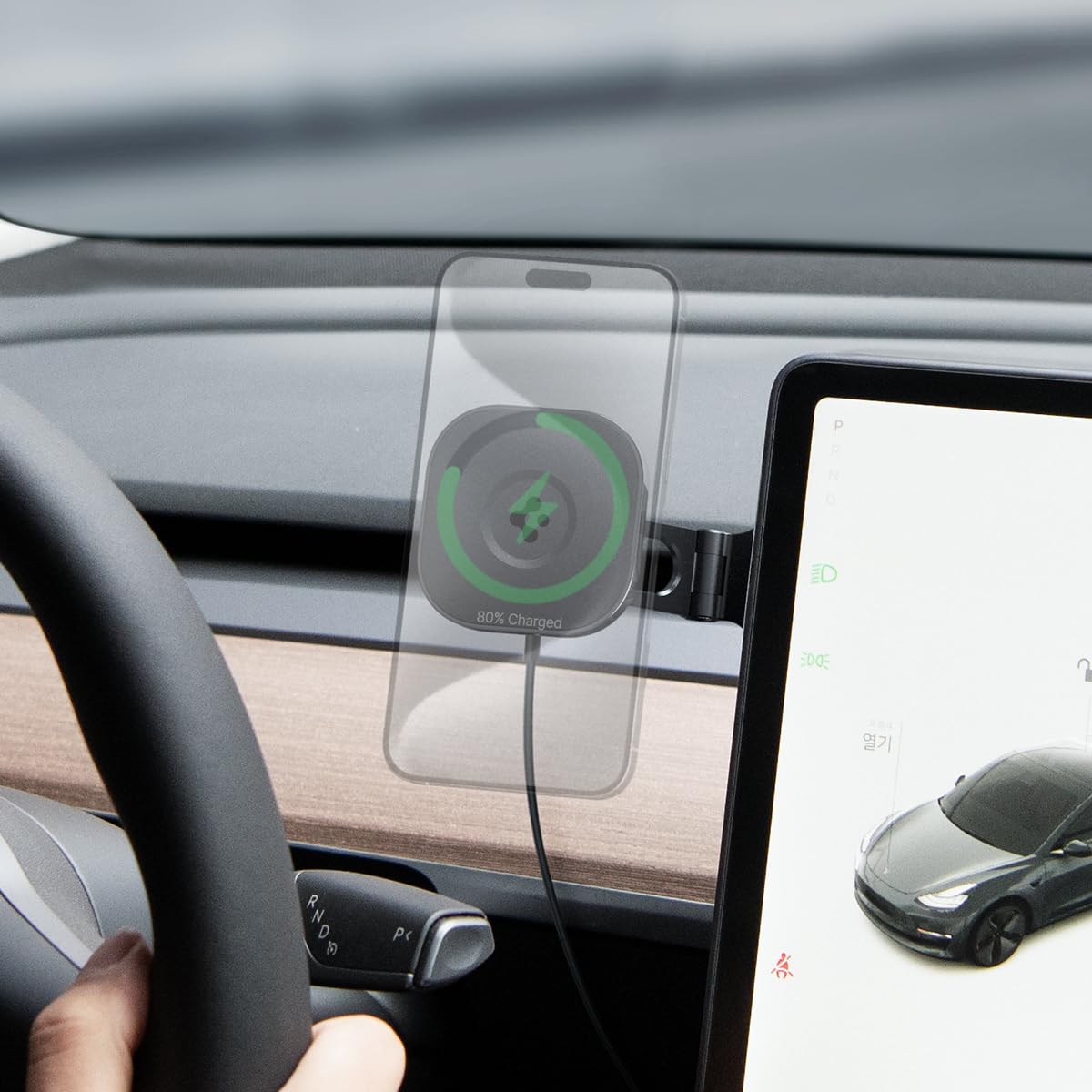 Spigen OneTap Pro 3 Wireless Car Charger for Tesla with MagSafe Compatibility - iPhone 16 Pro Max/16 Pro/16 Plus/16/15/14/13/12 (Dashboard Screen Mount) - Perfect for Hands-Free Charging While Driving