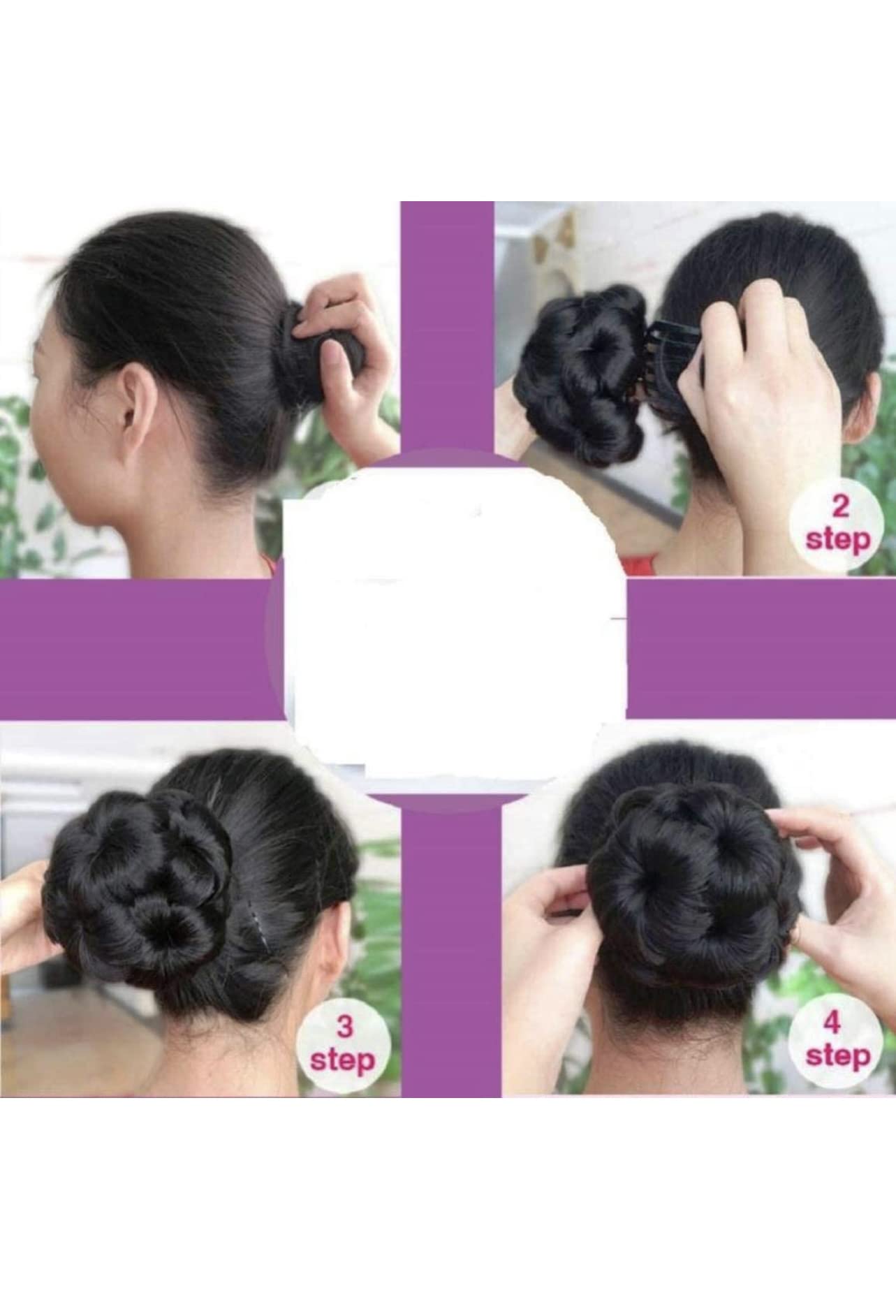 Stylish Black Bridal Hair Bun Extension - Ready-Made Juda Hairpiece for Women & Girls | Natural Look Hair Accessory | 1PC Free Size | Perfect for Weddings, Parties & Special Occasions