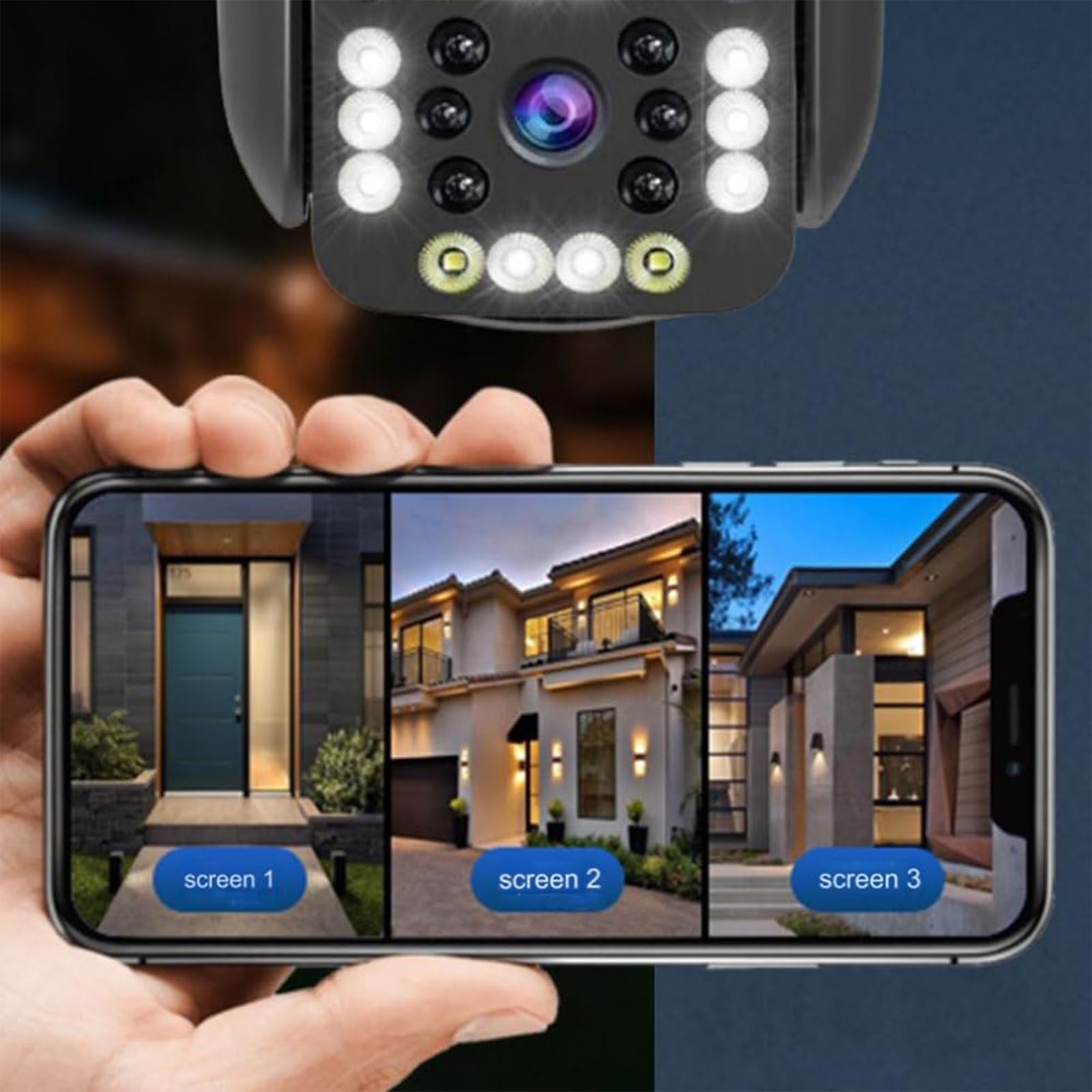 Outdoor Waterproof Wireless WiFi HD Security Camera 360° View - 2 Pack for Home Surveillance, Night Vision, Weatherproof, Motion Detection - Ideal for Backyard, Garage & Front Door Monitoring