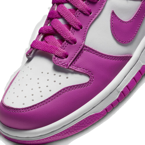 Nike Kids' Dunk Low GS Sneakers - White & Active Fuchsia | Comfortable & Stylish Basketball Shoes for Boys & Girls | Perfect for School, Sports & Casual Wear