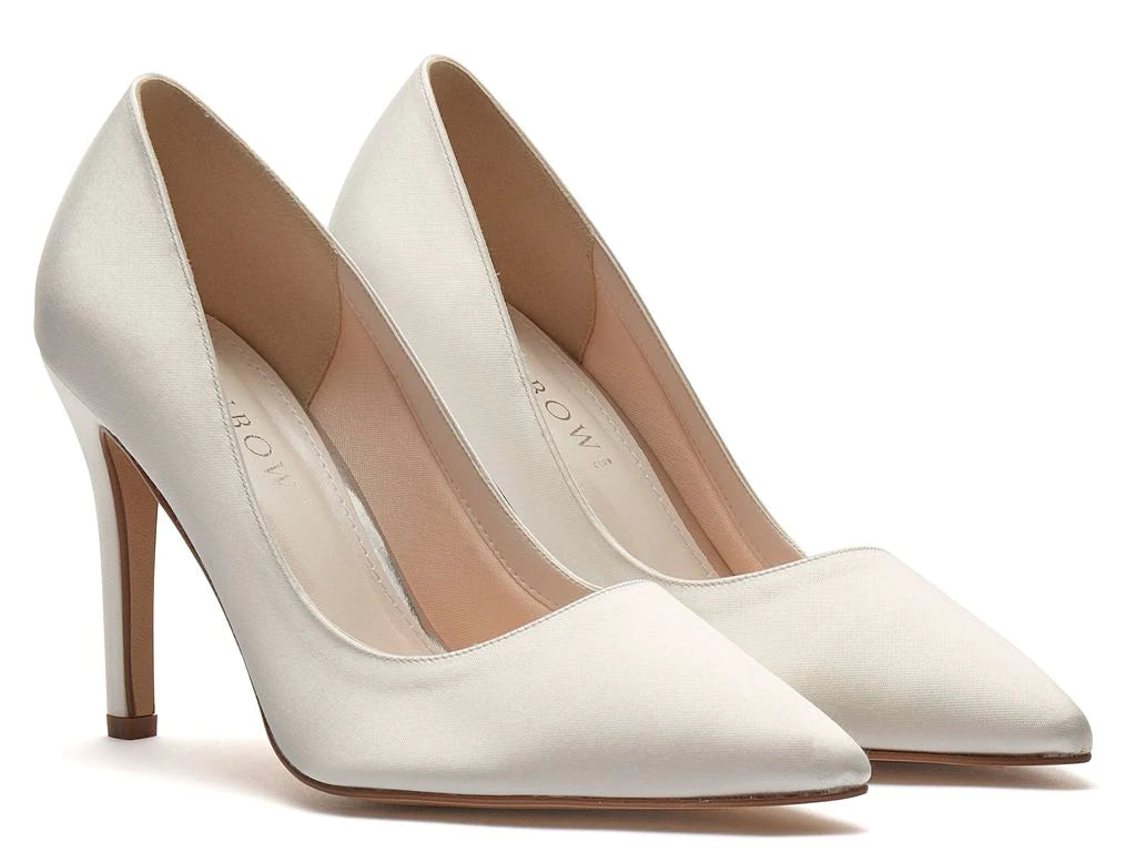 Ivory Satin Wedding Shoes for Bride by Rainbow Club - Size 5 - Perfect for Bridal Ceremony, Wedding Reception & Photoshoot